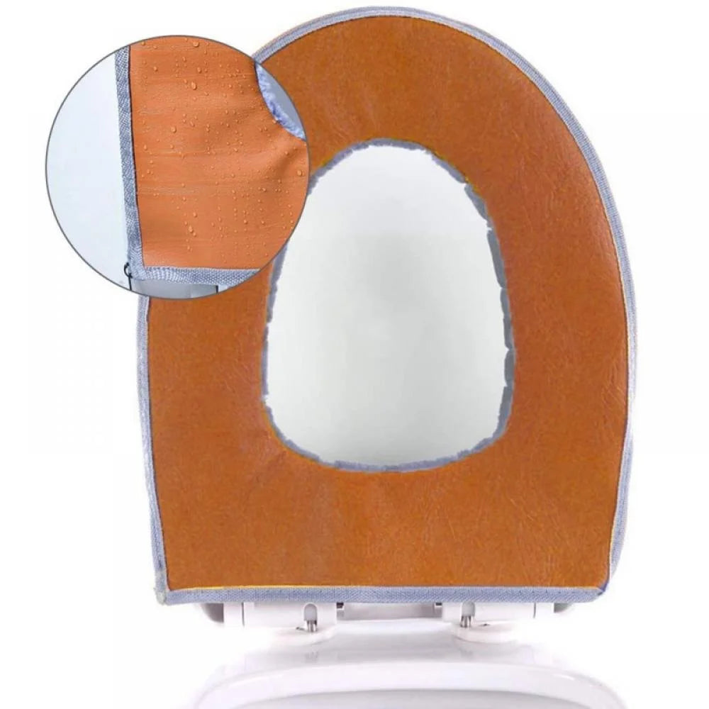 Toilet Seat Cover Pads, Bathroom Soft Thicker Warmer Washable Cloth Toilet Seat Cover Pads, Fits Most Size Toilet Lids for Bathroom
