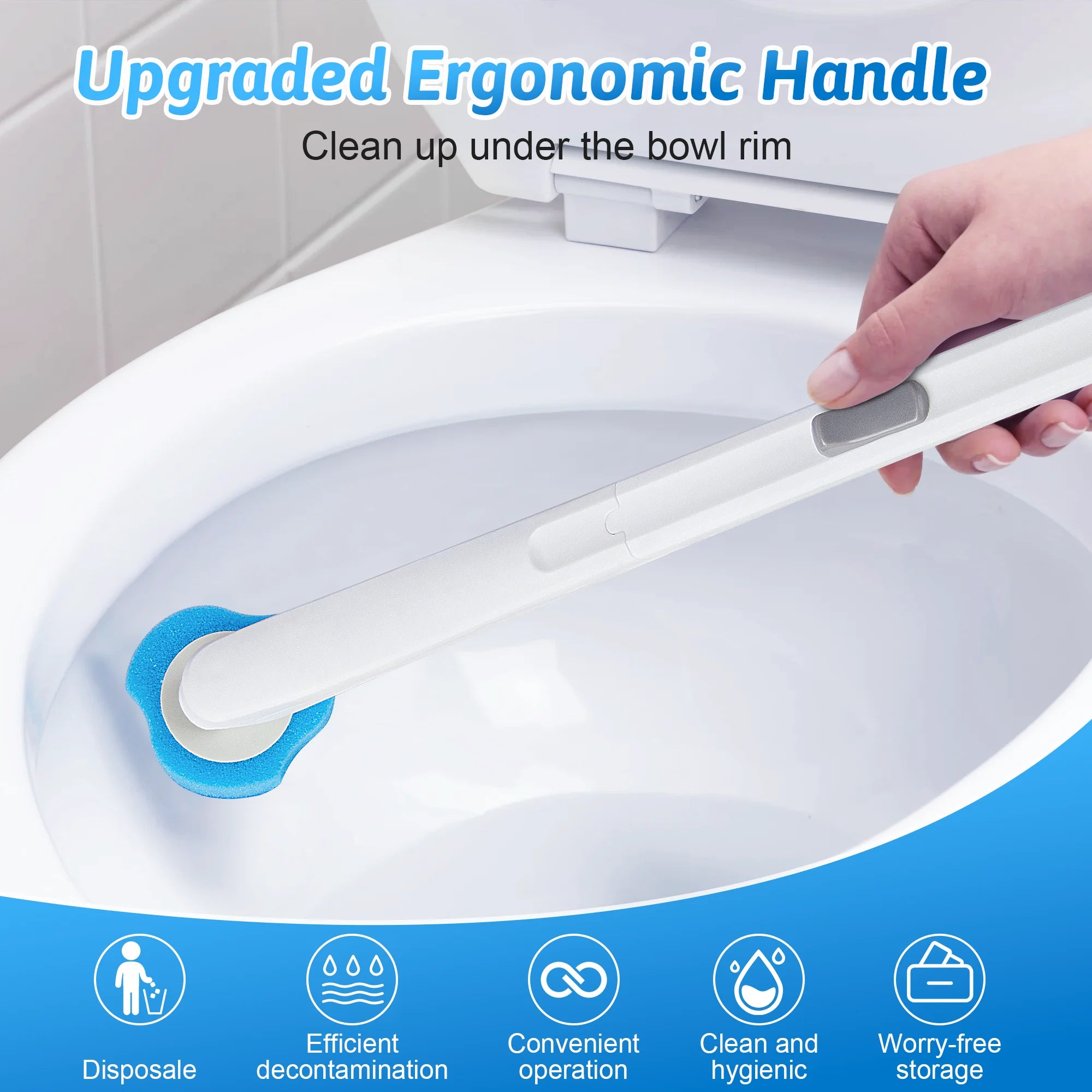 Disposable Toilet Bowl Brush Cleaner 1 Pack with 40 Toilet Refills