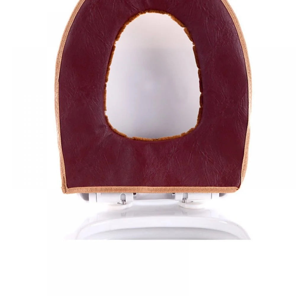 Toilet Seat Cover Pads, Bathroom Soft Thicker Warmer Washable Cloth Toilet Seat Cover Pads, Fits Most Size Toilet Lids for Bathroom