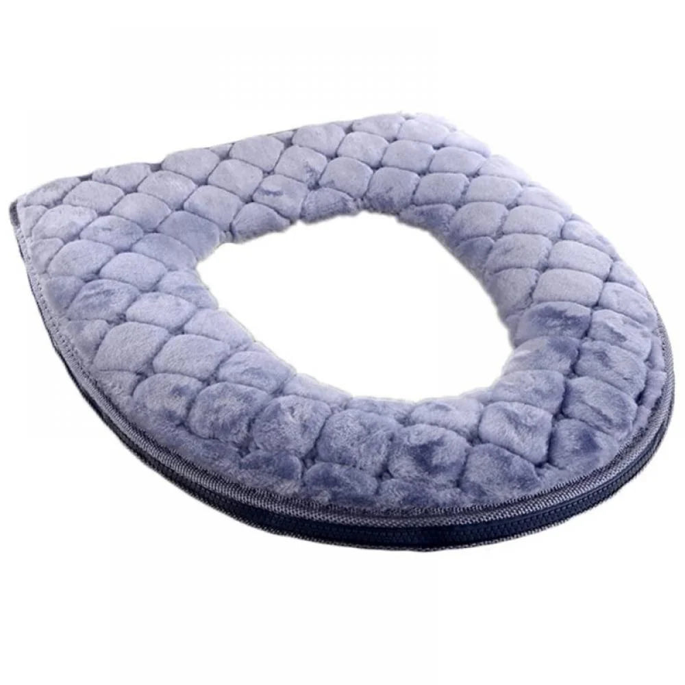 Toilet Seat Cover Pads, Bathroom Soft Thicker Warmer Washable Cloth Toilet Seat Cover Pads, Fits Most Size Toilet Lids for Bathroom